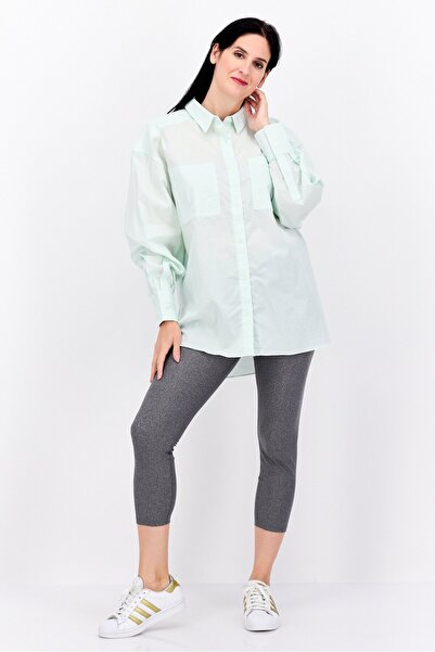 Reebok Women Sportswear Fit Long Sleeves Outdoor Shirt, Mint Green
