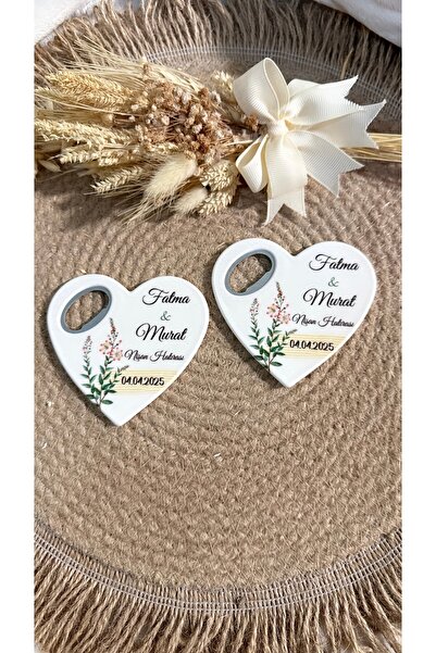Ege ajans 10 adet düğün nişan söz hediyelik kalp açacak Magnet