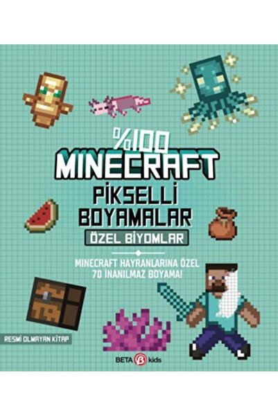İthaki Yayınları %100 Minecraft Pikselli Boyamalar Özel Biyomlar