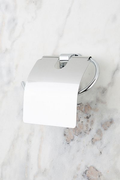 MultiStore Mini Series Chrome Wide Lid Toilet Roll Holder Wc Paper Holder Toilet Paper Hanger