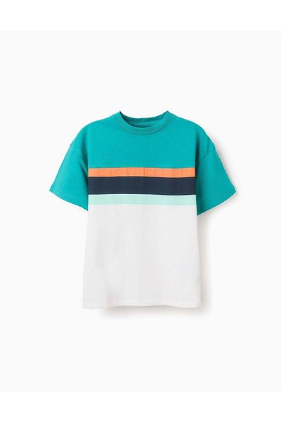 Ziddy Cotton T-shirt for Boys 'Stripes', Multicolour