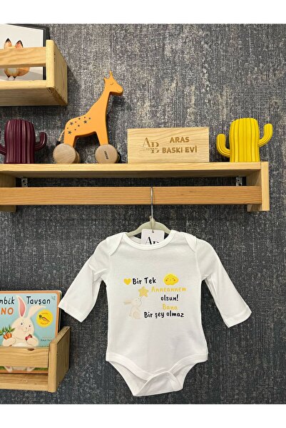 ARASBASKIEVİ Organic 100% Cotton One Single Grandmother Baby Body White Badi ...