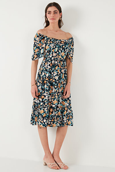 Lela Оверсайз-фасон, комір-кармен, сукня середньої довжини СУКНЯ 6782169