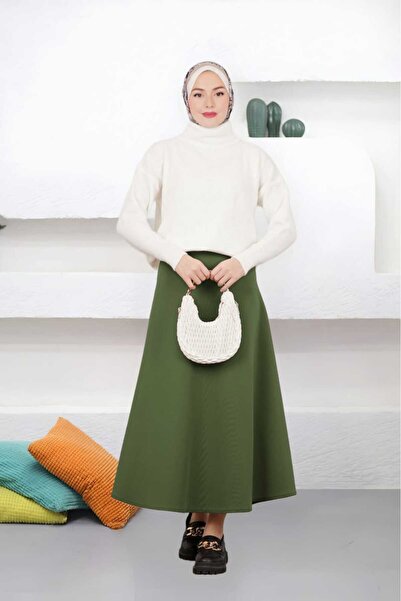 CNG MODA Fusta evazată Modaalfabe Tesettür Puff Scuba