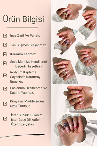 Aşkın İncisi Kadın Gümüş Rodyumlu Özel Işıklı Kutulu Baget Model Gold Renk Yüzük