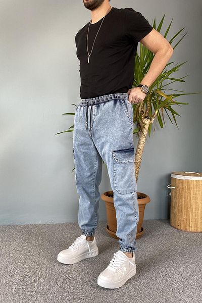 Alışveriş Sokağı Boyfriend Jogger Cargo Jeans with Elastic Legs