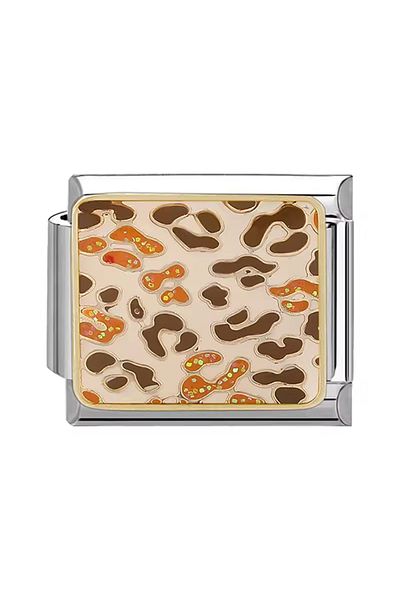 RoseCo00 Leopard Steel Italian Charm Bracelet Charm