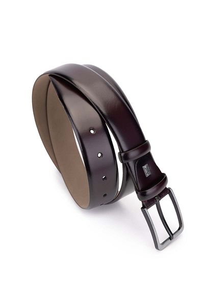 Tamer Tanca Men's Genuine Leather Claret Red Classic Belt