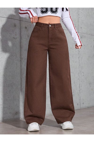 SHEVEGA Brown Wide Leg Wide Leg Jeans