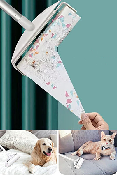 BYENS Tüy Toplayıcı Rulo ve Kedi Köpek Tüyü Tiftik Kıyafet Toz Toplama Rulosu Yapışkanlı ve Saplı XL
