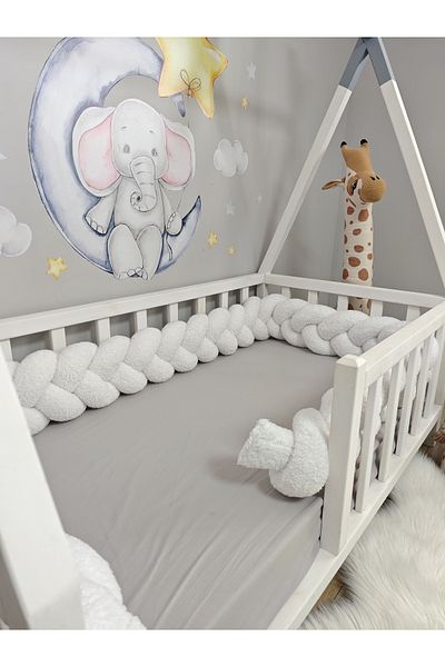 meleginisiklitoplari 400 cm 3-Piece Knitted Protection Model New Generation Plush Fabric (for 70X130 Cradle)