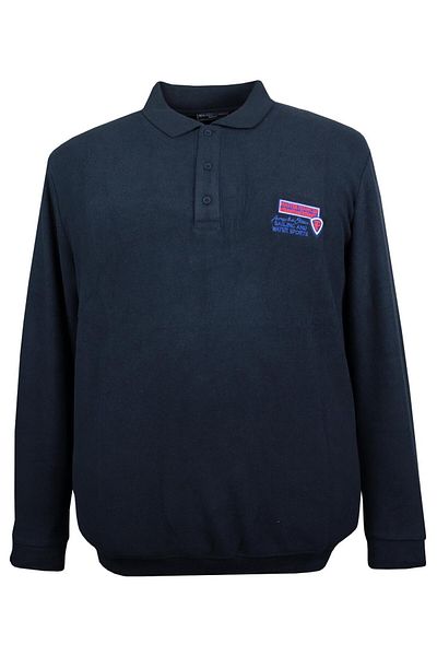 tambattal Navy Blue Plus Size Polo Collar Thessaloniki Sweat