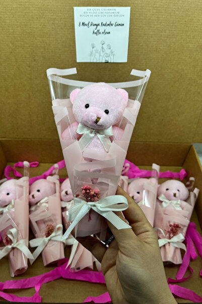 Salish 7’li Pembe Ayıcık Buket Seti – Kurumsal & Toplu Siparişleriniz Için Uygundur