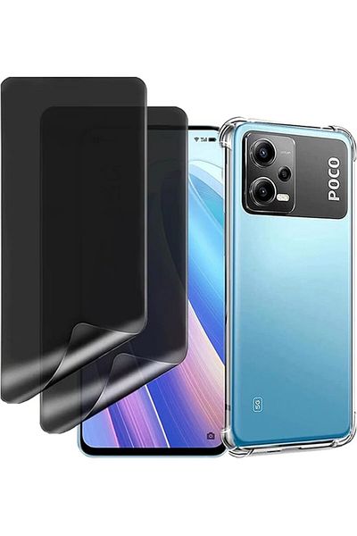 erorex 1+2 Pack Compatible With Xiaomi Poco X5 5G Privacy Screen Protector Hydrogel Film And Case Anti Spy