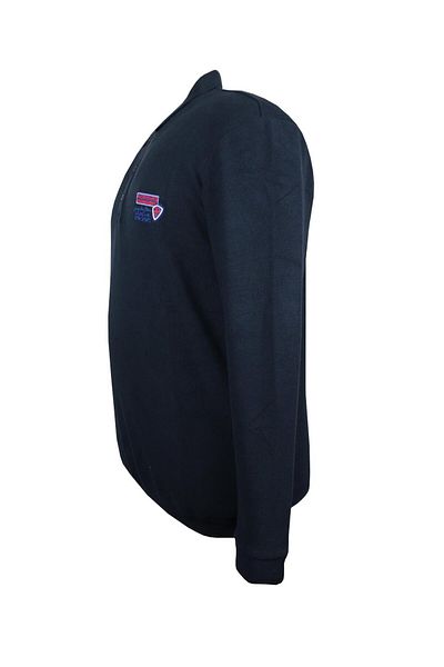 tambattal Navy Blue Plus Size Polo Collar Thessaloniki Sweat