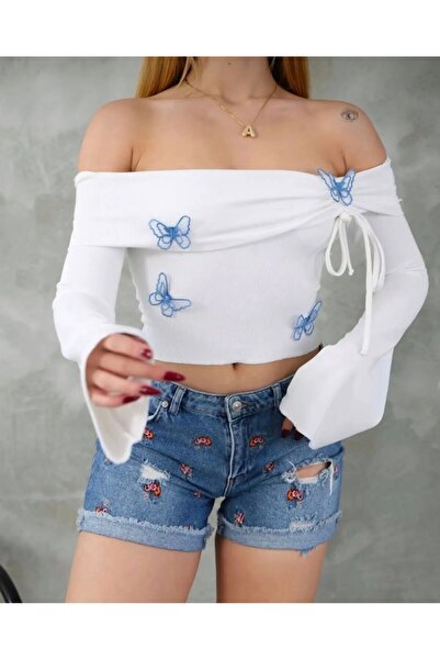 Butik Madonna Bluz with Butterfly Detail