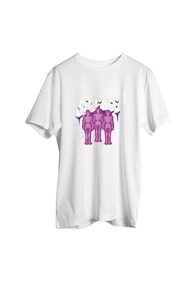 Korefanzin Μπλουζάκι White Trend 2025 Season Unisex Thermal Skull Oversize T-shirt