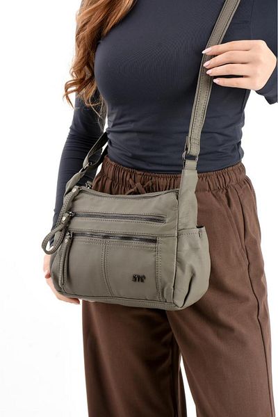 Baginn Geantă de umăr din piele vegană pentru femei, curea încrucișată 25*20 cm, buzunar multiplu