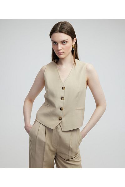MISS IPEKYOL Linen Blended Vest