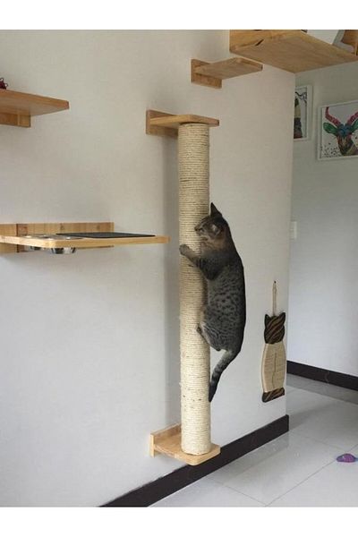 KARDEMİR AHŞAP 100 cm All Wooden Cat Scratching Post