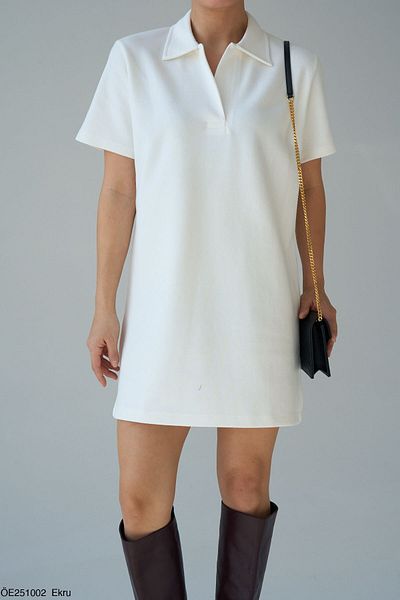 Melike Bakar Boutique Women's Polo Neck Short Sleeve Dress