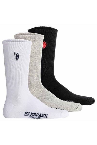 U.S. Polo Assn. U.S. POLO ASSN. Herren Tennissocken, 3er Pack - Sportsocken, Logo, Baumwoll-Mix