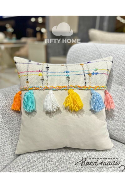 Fifty Home Ručno rađen, ručno izrađen, pleteni tepih sa resicama 43x43 cm, ša...