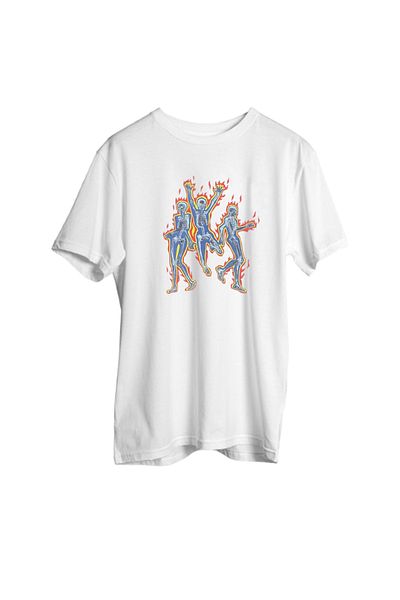 Korefanzin Μπλουζάκι White Trend 2025 Season Unisex Thermal Skull Oversize T-shirt
