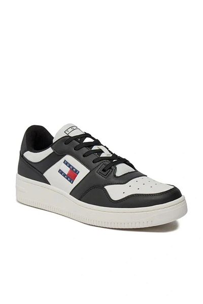Tommy Hilfiger Чорні шкіряні кросівки Зручна плоска підошва Дихаючий верх EN0EN025050GS