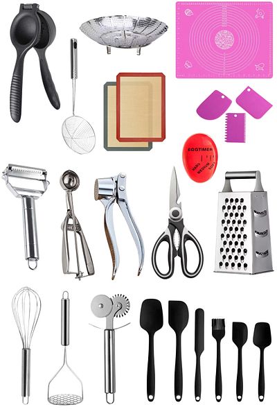 AKDAG HOME 24 Piece Dowry Set Quality Kitchen Sets Spatula Garlic Citrus Juicer Peeler