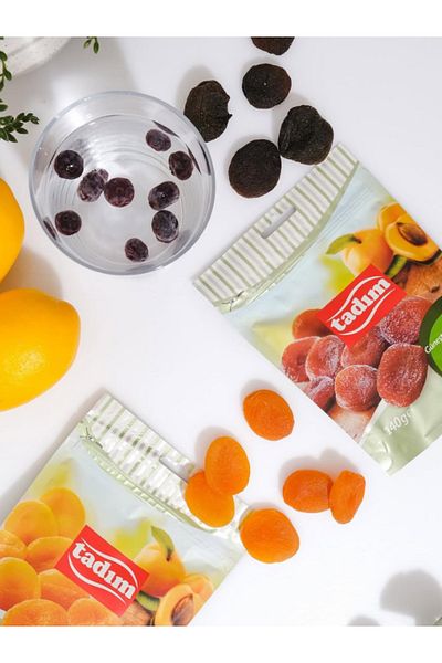 Tadım Day Dried & Dried Apricots (140 g X 2) |   Natural, High Fiber & Healthy |   Open Close Lock Package!