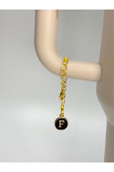 YuccaCo Accessorize Your Life Black Thermos Compatible Accessory with Letter F/Letter F Thermos Charm/Letter Thermos Ornament