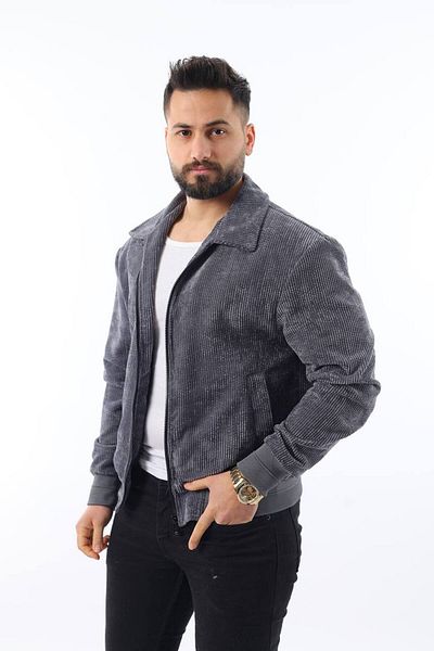 İLKCET MODA Εποχιακό λεπτό βελούδινο κανονικό ανδρικό μπουφάν