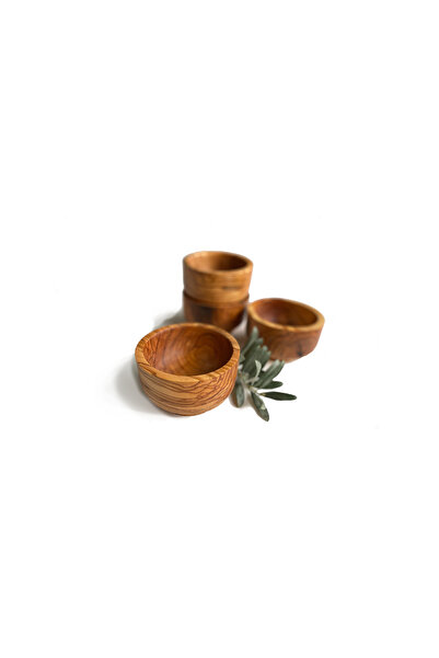 egedeneve مجموعة من 4 أوعية شجرة الزيتون الطبيعية