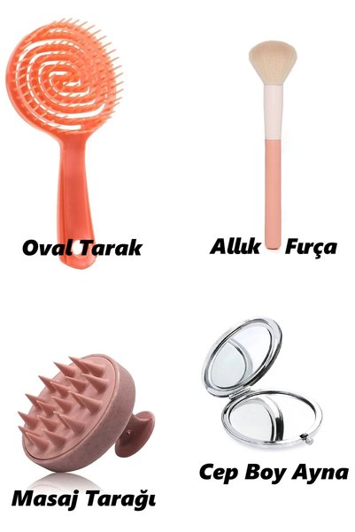 SİBELA BEAUTY GÜZEL GÖRMEK GÜZEL DÜŞÜNDÜRÜR مجموعة من 4 أمشاط بيضاوية، ومشط ا...