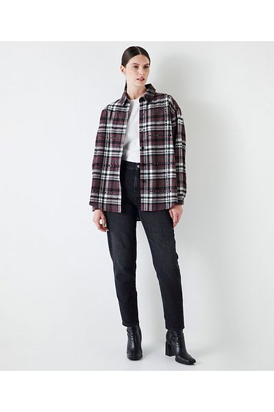 İpekyol Shirt jacket with stone stripes