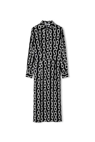 İpekyol Zincir desen elbise