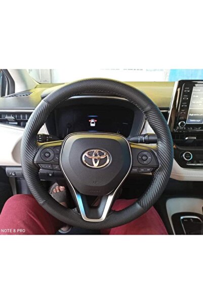 VTS Dikişli Direksiyon Kılıfı Noktalı/karbon Deri Siyah Dikişli Toyota Coroll...