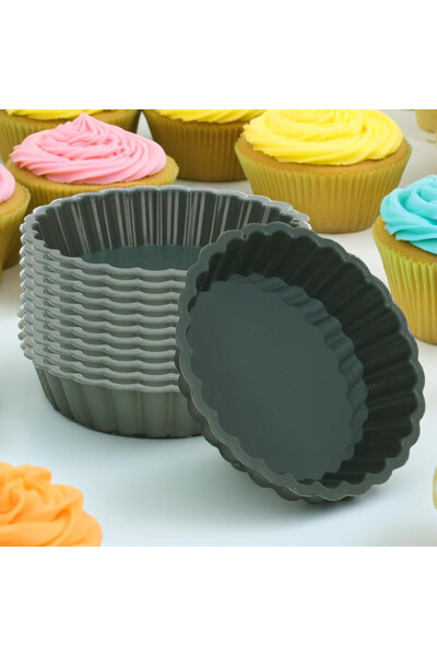 Fissman 12-Piece Round Shape Cake Mould 10.5m (Silicone)