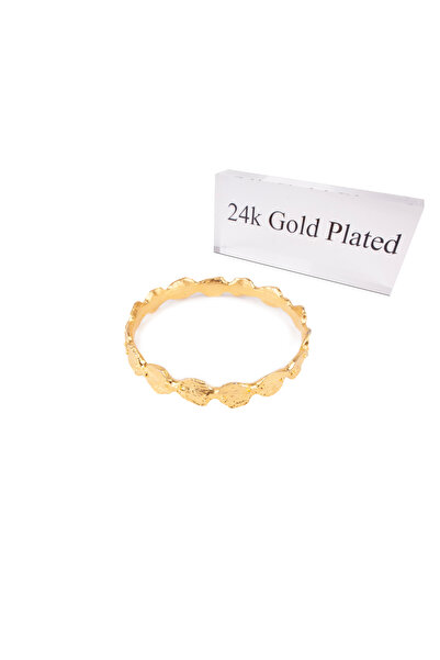 MİSORA XEY Gold Kadın 24k Mat Altın Kaplama Kalın Bilezik