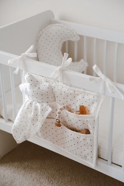 DoDo'S Baby Yenidoğan Nokta Desen 3'lü Beşik Seti (Organizer, Uyku Arkadaşı, ...