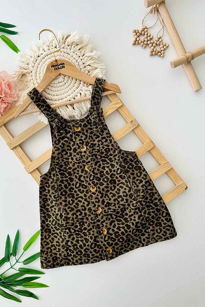 Minigimin Cicileri My Little Cicils Leopard Jeans Girl's Gilet - Χακί