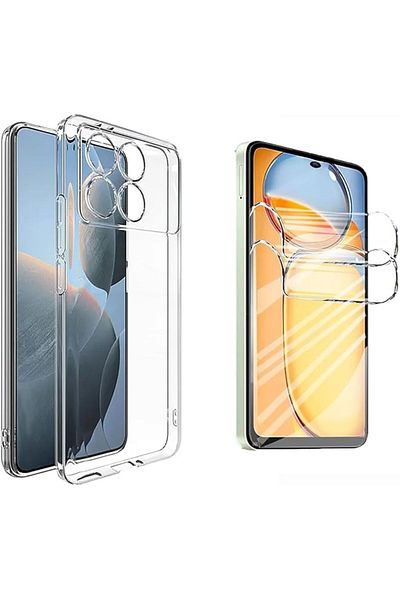 erorex 1+2Pcs Compatible With Xiaomi Poco X6 Pro 5G Case And Screen Protector Hydraulic Film Soft Scratch