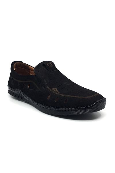 CATELLİ 100% Nubuck Leather Orthopedic Men's Summer Comfortable Daily Perforated Sandal Shoes 40-45