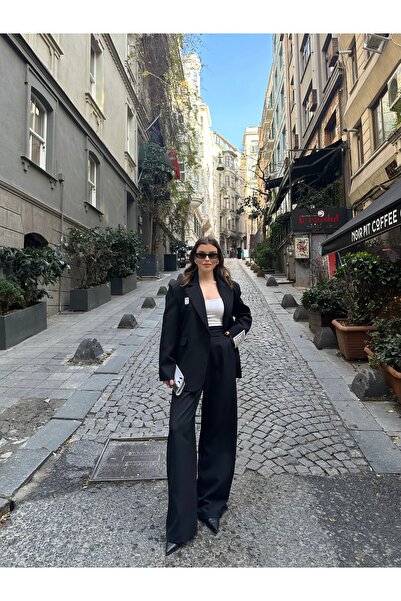 VOLT CLOTHİNG Women's Barcode Emblem Lined Blazer Suit