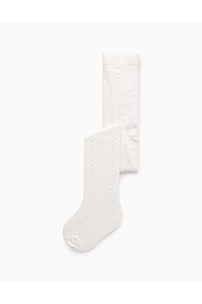 Ziddy Textured Tights for Baby Girls, White