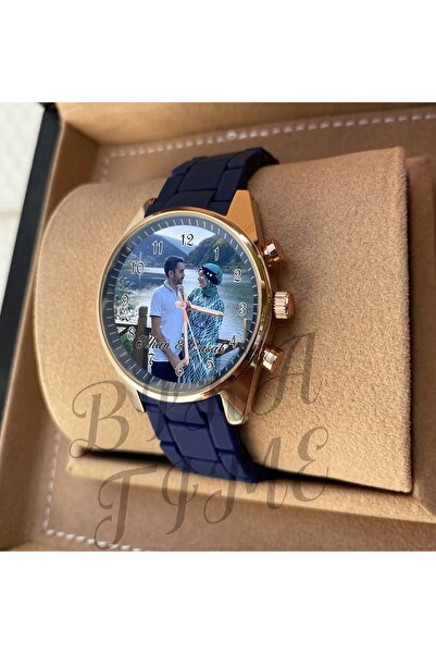 Bika Time Erkek Resimli Kol Saati-siyah Kordon Kişiye Özel Saat Doğum Günü He...