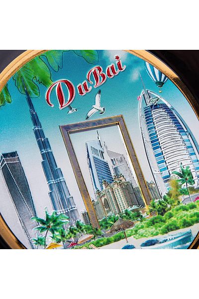 AKDC Dubai Souvenir Plate 15Cm X 15Cm X 2Cm Multi-Colour