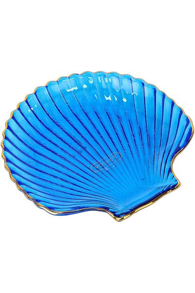 Winds Trading Snack Plate, Starfish Shell Shape Crystal Clear Glass Dish, Appetizer, Dessert, 14cm