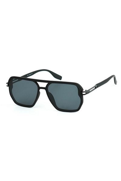 Di Caprio Unisex Matte Black Uv400 Protection Rectangular Model Sunglasses